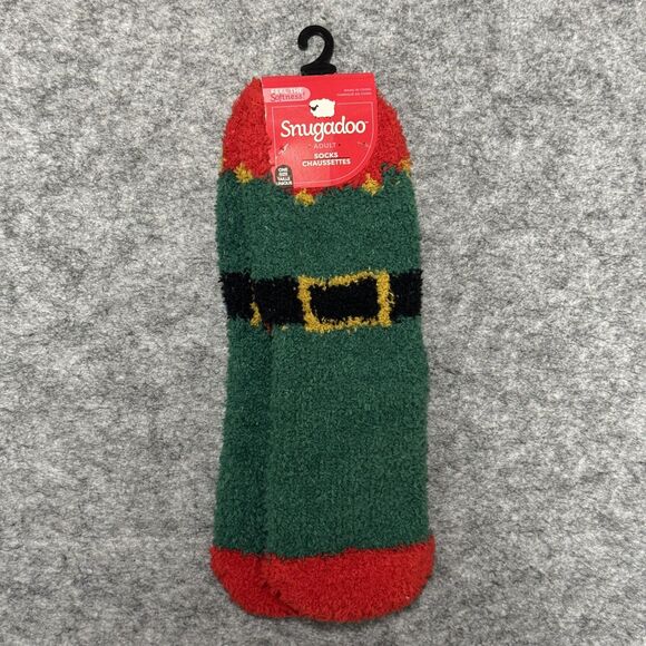 Snugadoo Socks Womens One Size Christmas Elf Fuzzy Cozy Soft Warm‎ Holiday Gift - Picture 1 of 4